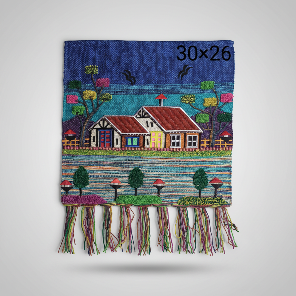 Evening Village Jute Art